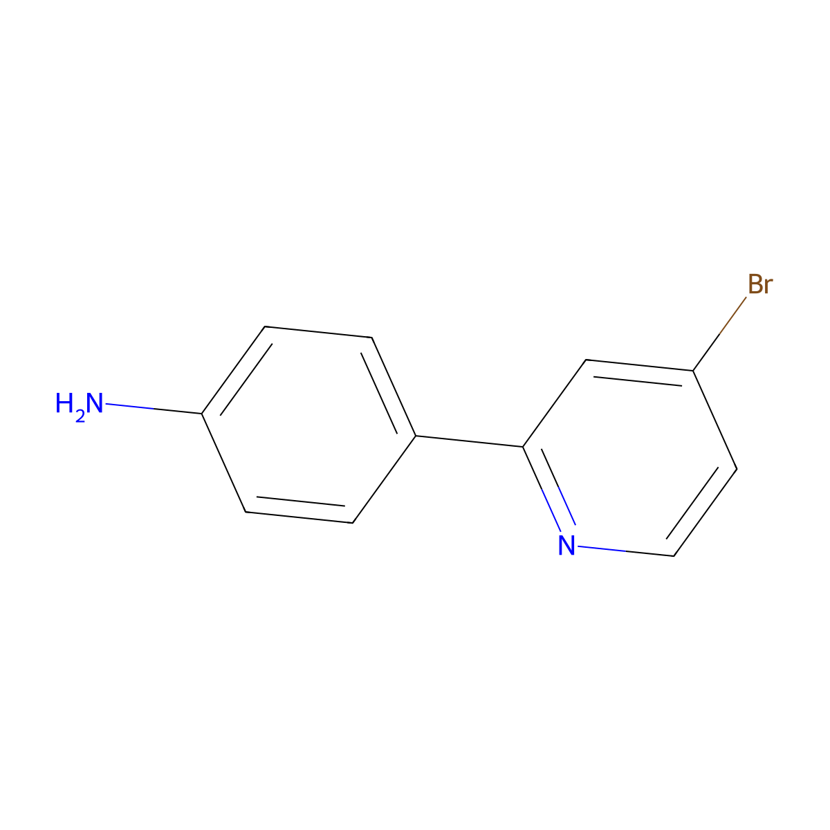 4-Bromo-2-(4-aminophenyl)pyridine molecular structure, CAS 1215072-10-8