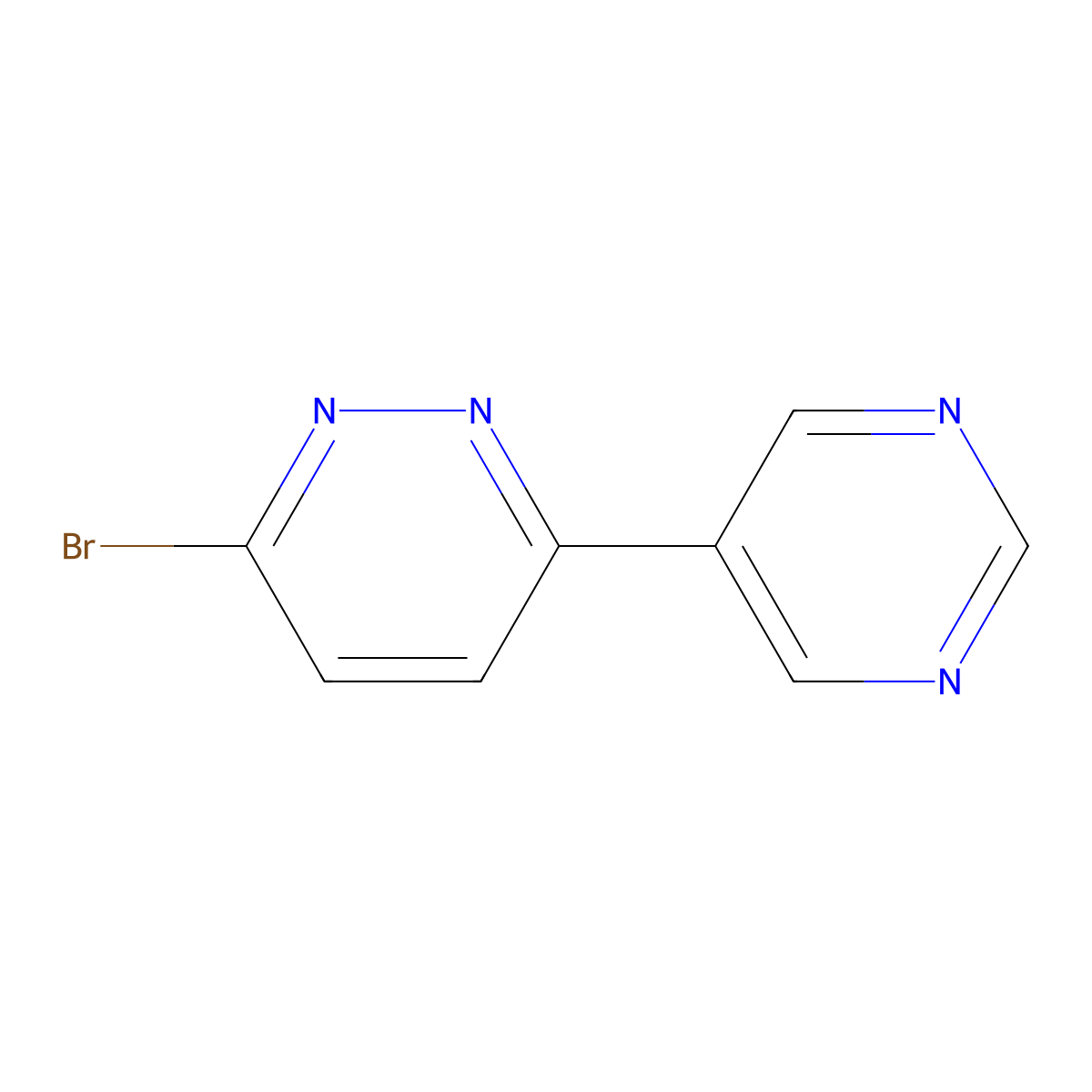 3-Bromo-6-(pyrimidyl-5-yl)pyridazine molecular structure, CAS 1215072-11-9