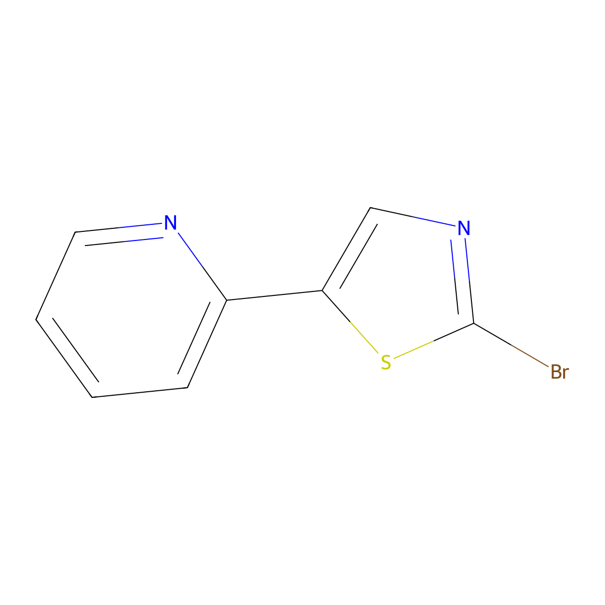 2-(2-Bromo-1,3-thiazol-5-YL)pyridine molecular structure, CAS 1215072-14-2