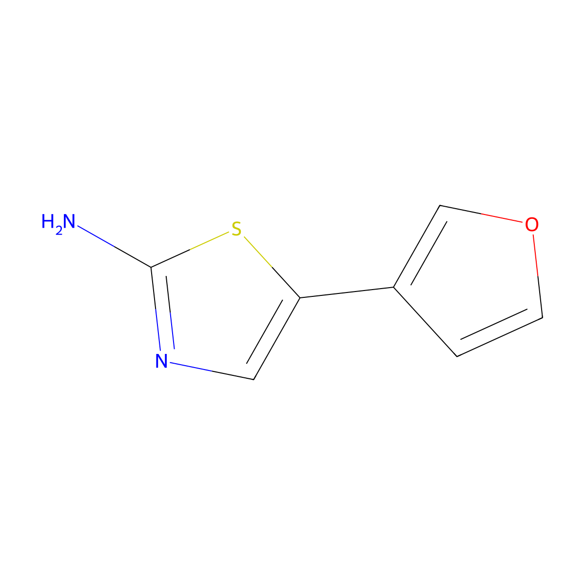 5-(Furan-3-yl)thiazol-2-amine molecular structure, CAS 1215072-19-7