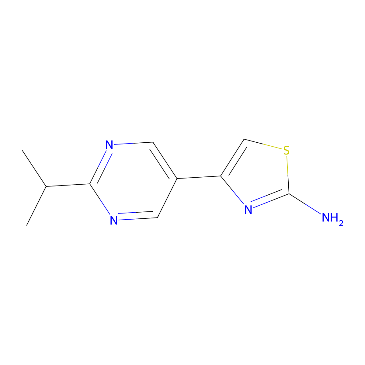 2-Amino-4-(2-iso-propylpyrimidyl-5-yl)thiazole molecular structure, CAS 1215072-25-5