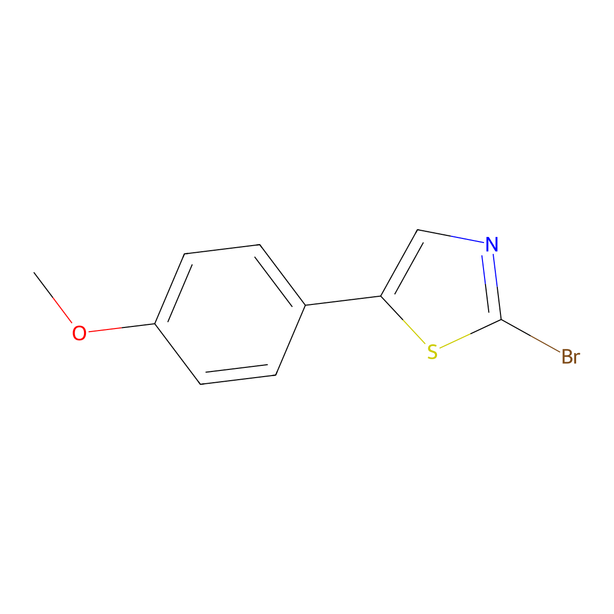2-Bromo-5-(4-methoxyphenyl)thiazole molecular structure, CAS 1215072-27-7