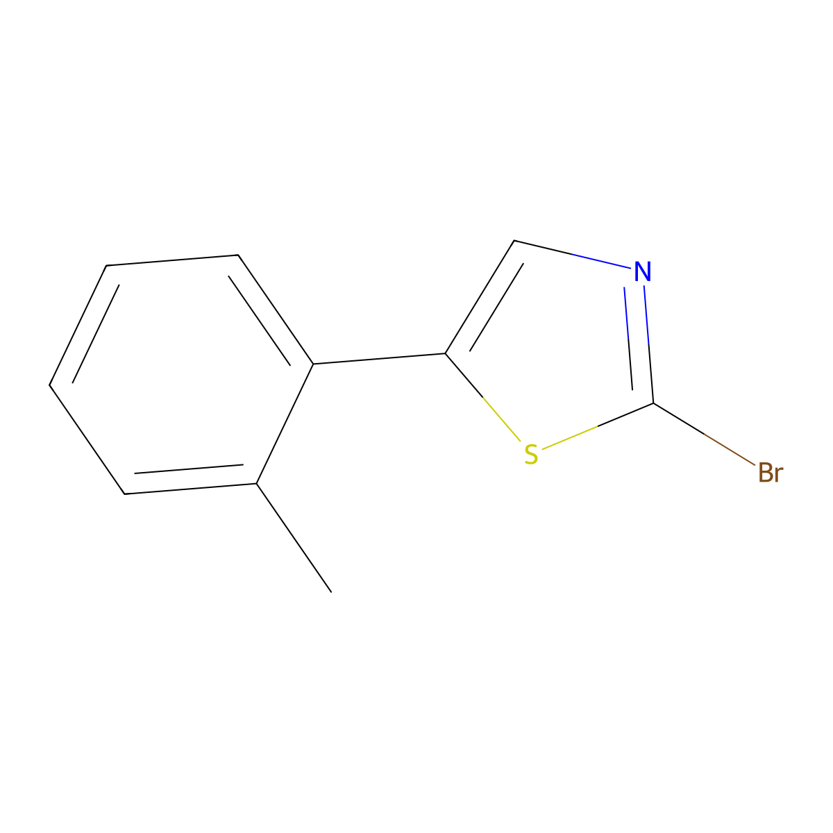 2-Bromo-5-(2-tolyl)thiazole molecular structure, CAS 1215072-29-9