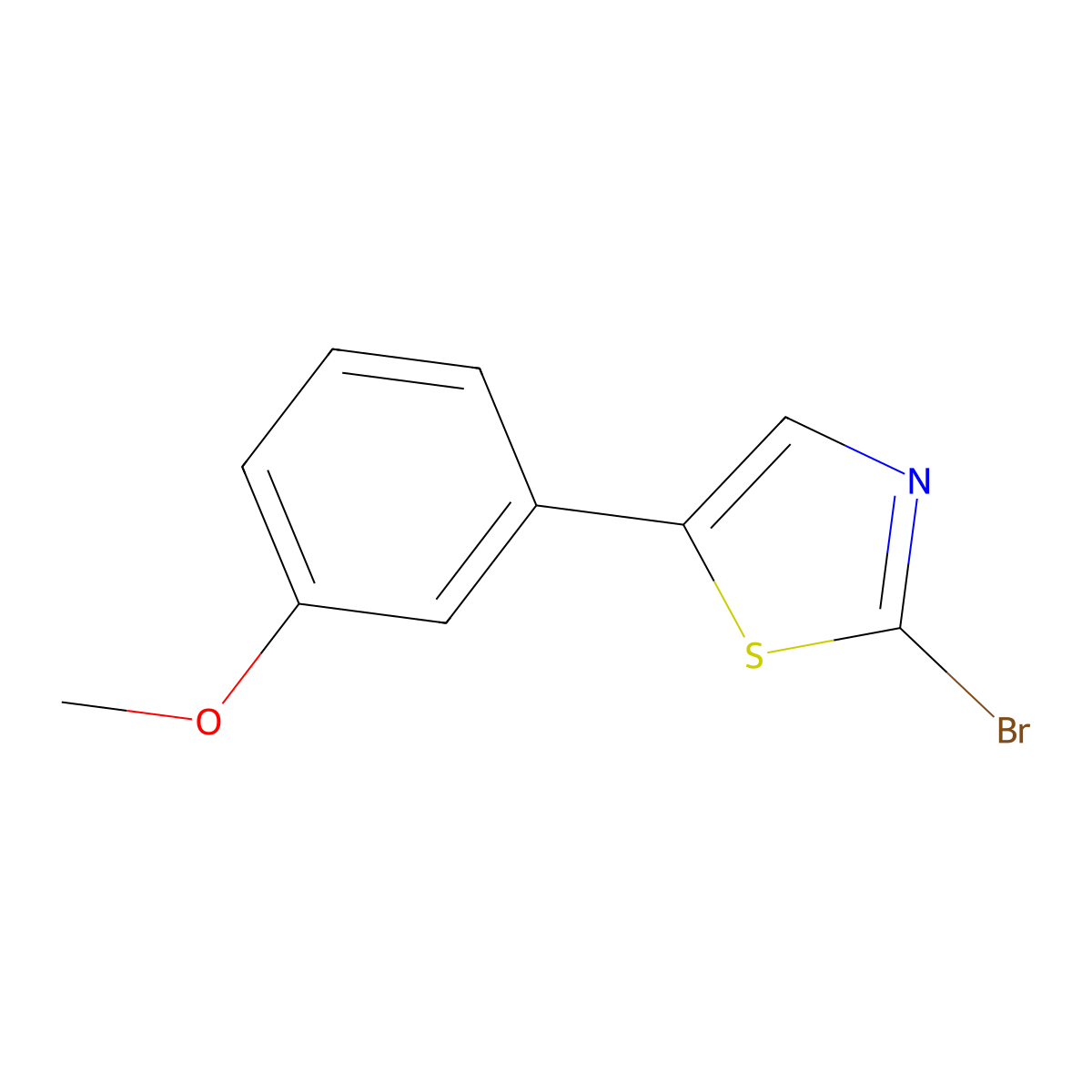 2-Bromo-5-(3-methoxyphenyl)thiazole molecular structure, CAS 1215072-30-2