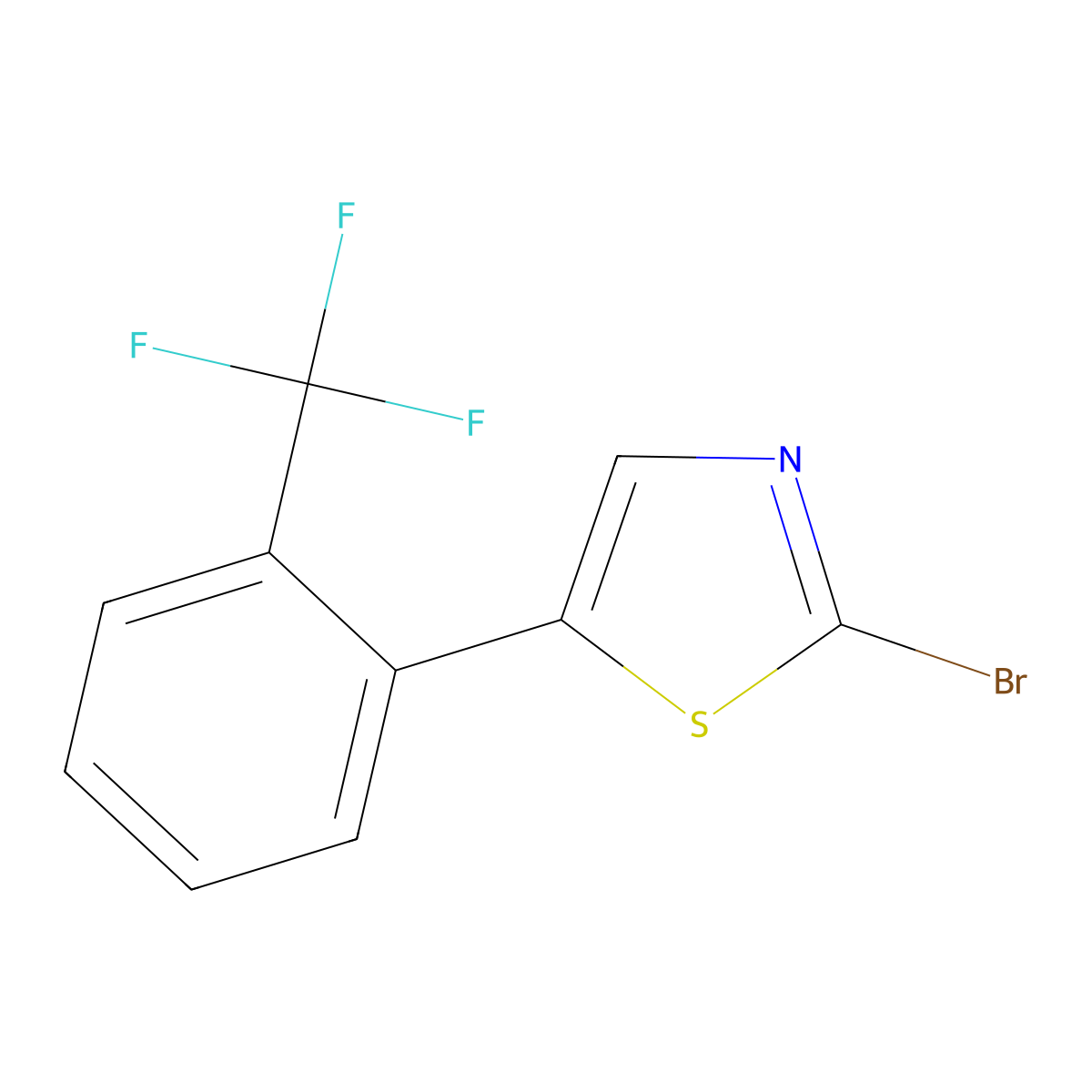2-Bromo-5-(2-trifluoromethylphenyl)thiazole molecular structure, CAS 1215072-31-3