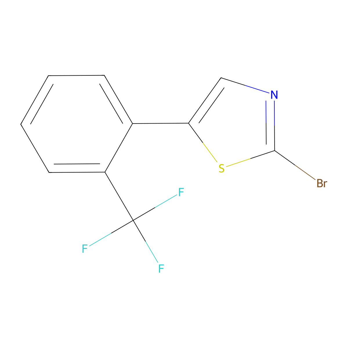 2-Bromo-5-(2-trifluoromethylphenyl)thiazole molecular structure, CAS 1215072-31-3
