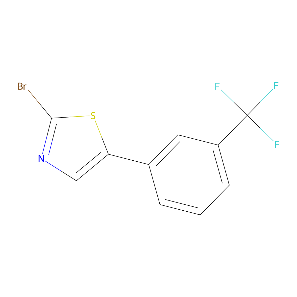 2-Bromo-5-(3-trifluoromethylphenyl)thiazole molecular structure, CAS 1215072-33-5