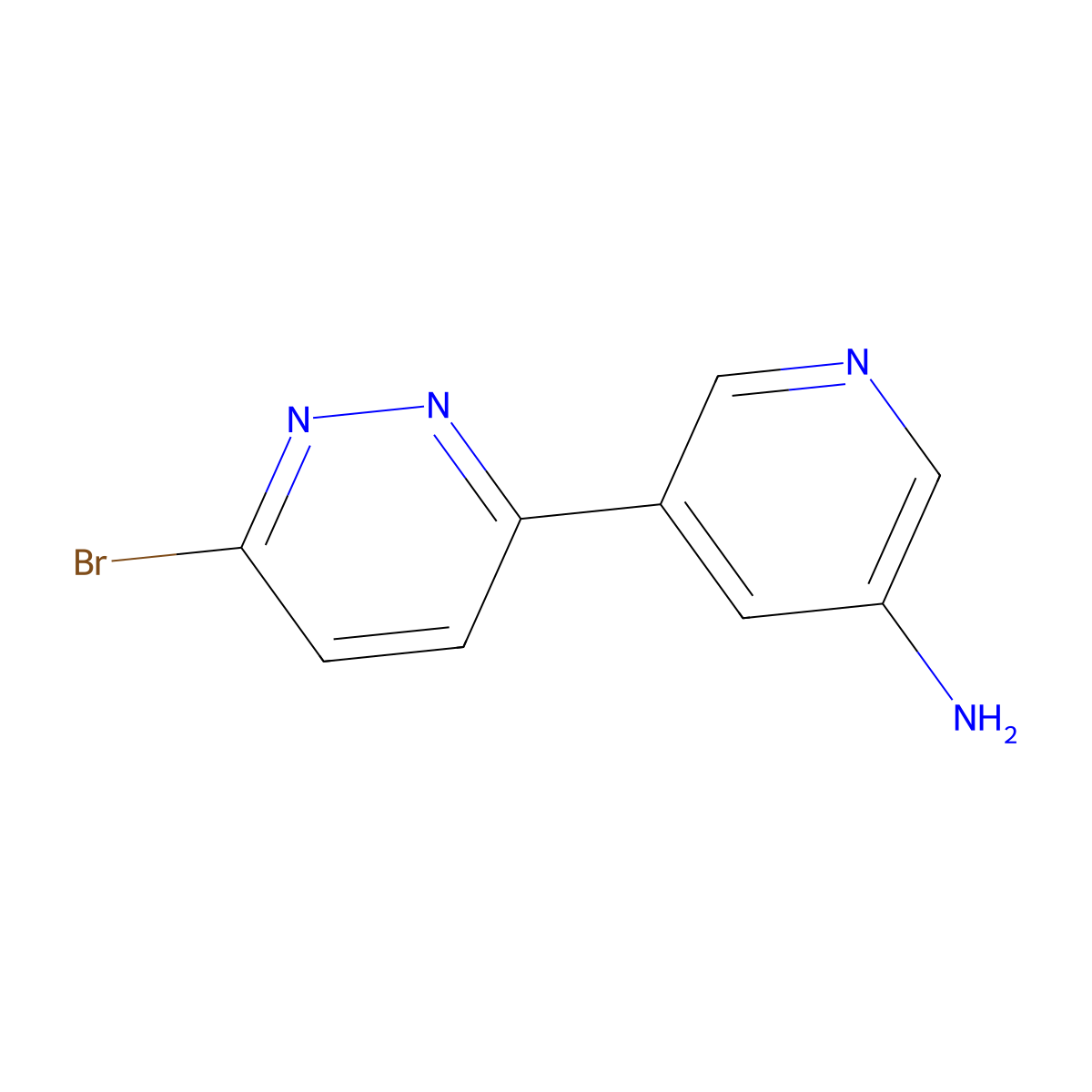 3-Bromo-6-(5-aminopyridyl-3-yl)pyridazine molecular structure, CAS 1215072-34-6