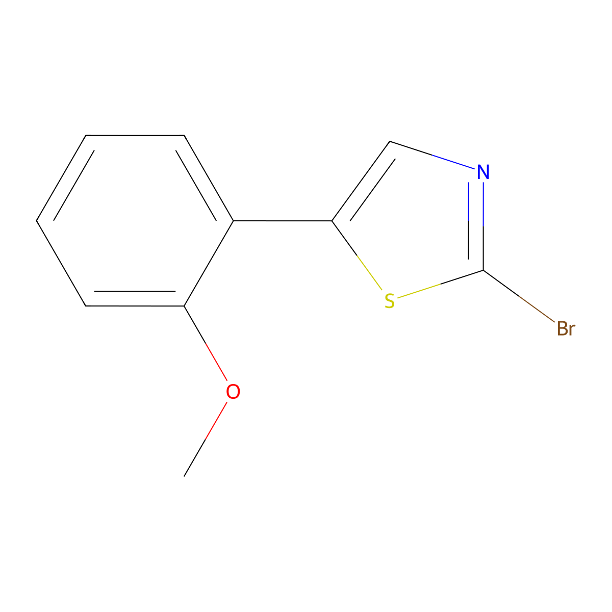 2-Bromo-5-(2-methoxyphenyl)thiazole molecular structure, CAS 1215072-35-7