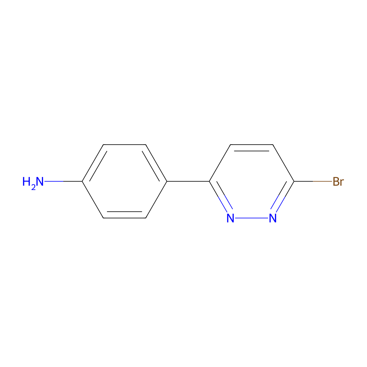 3-Bromo-6-(4-aminophenyl)pyridazine molecular structure, CAS 1215072-36-8