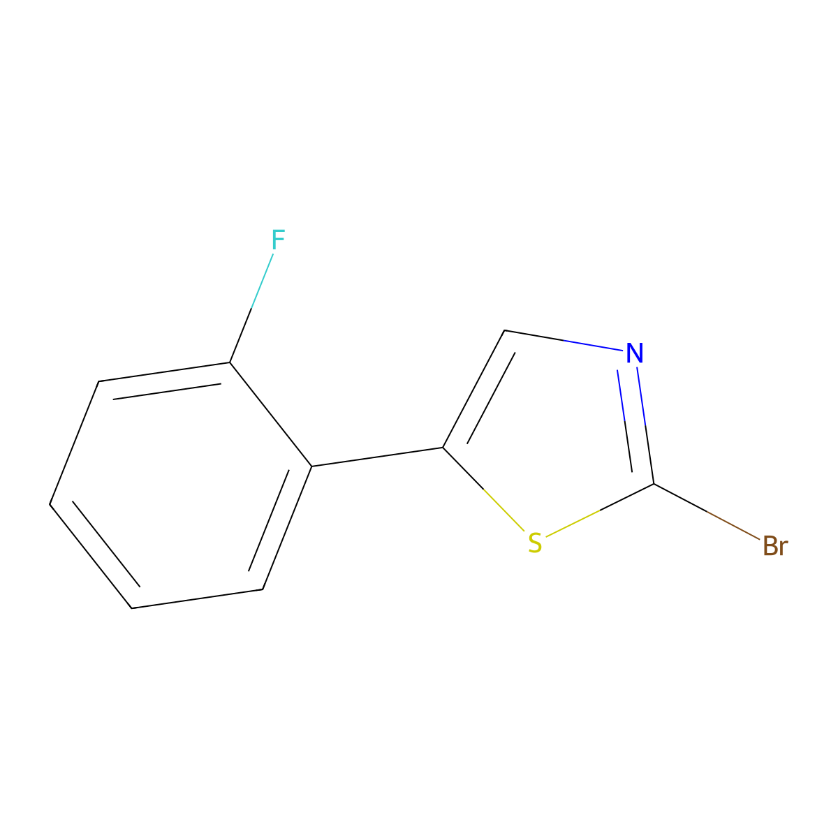 2-Bromo-5-(2-fluorolphenyl)thiazole molecular structure, CAS 1215072-37-9