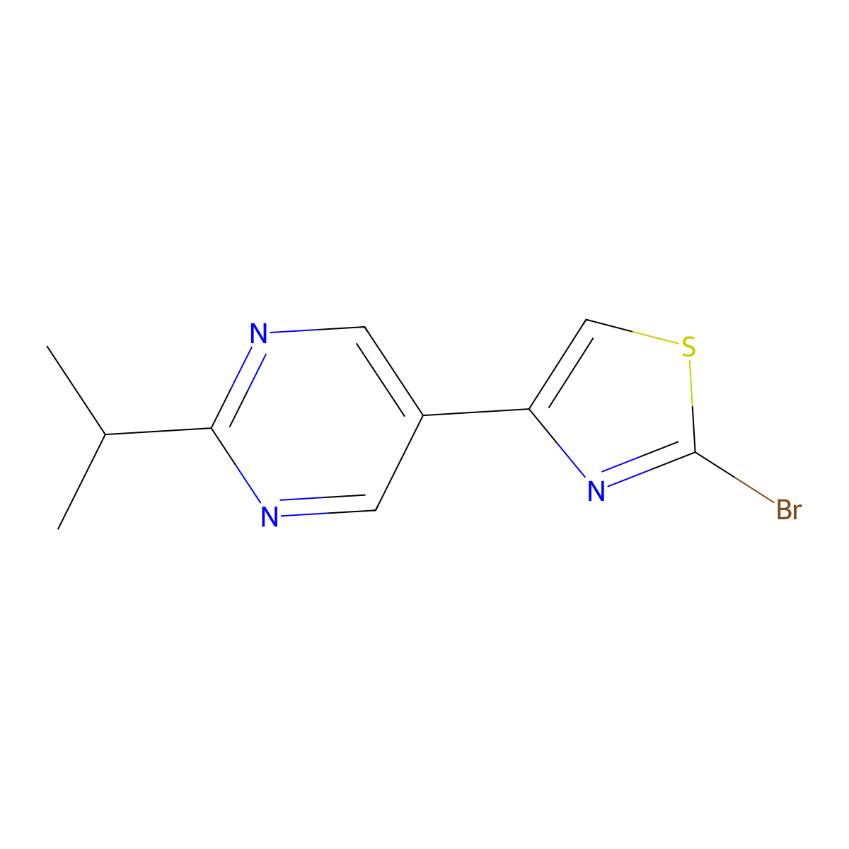 2-Bromo-4-(2-iso-propylpyrimidyl-5-yl)thiazole molecular structure, CAS 1215072-38-0