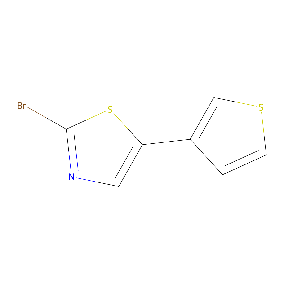 2-Bromo-5-(3-thienyl)thiazole molecular structure, CAS 1215072-46-0