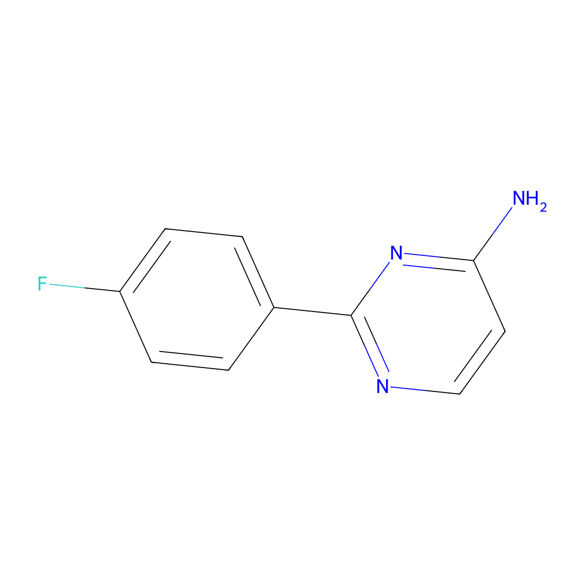 2-(4-Fluorophenyl)pyrimidin-4-amine molecular structure, CAS 1215072-48-2