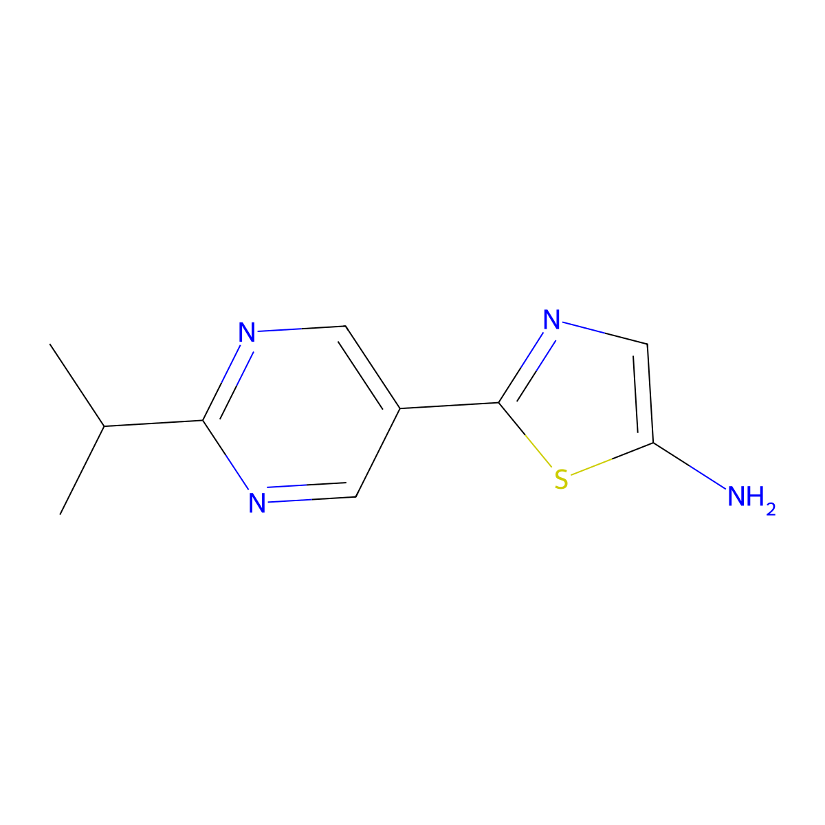 5-Amino-2-(2-iso-propylpyrimidyl-5-yl)thiazole molecular structure, CAS 1215072-51-7