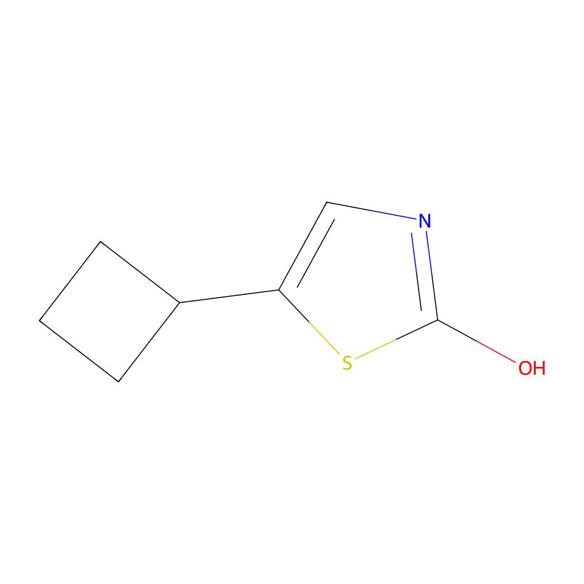 2-Hydroxy-5-(cyclobutyl)thiazole molecular structure, CAS 1215072-52-8