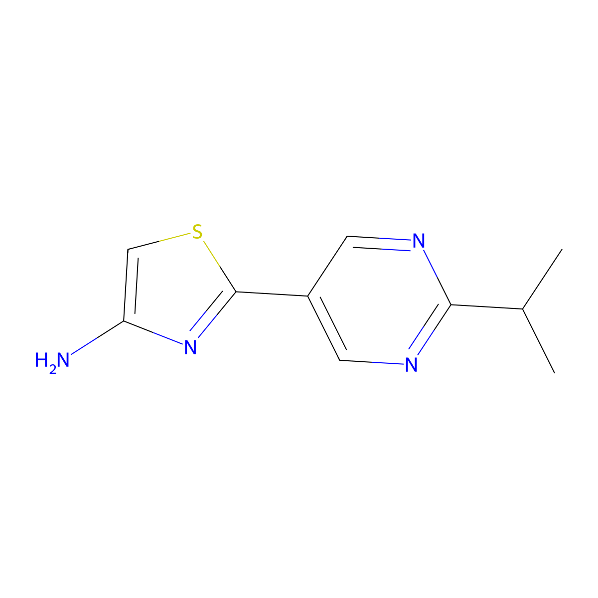 4-Amino-2-(2-iso-propylpyrimidyl-5-yl)thiazole molecular structure, CAS 1215072-55-1