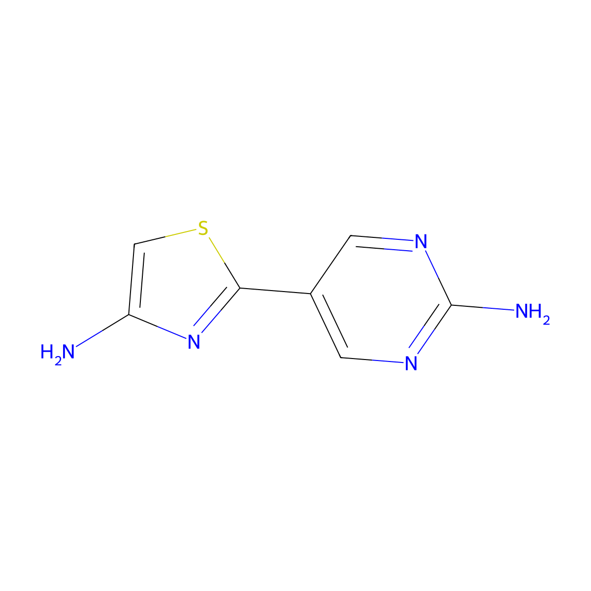 4-Amino-2-(2-aminopyrimidyl-5-yl)thiazole molecular structure, CAS 1215072-59-5