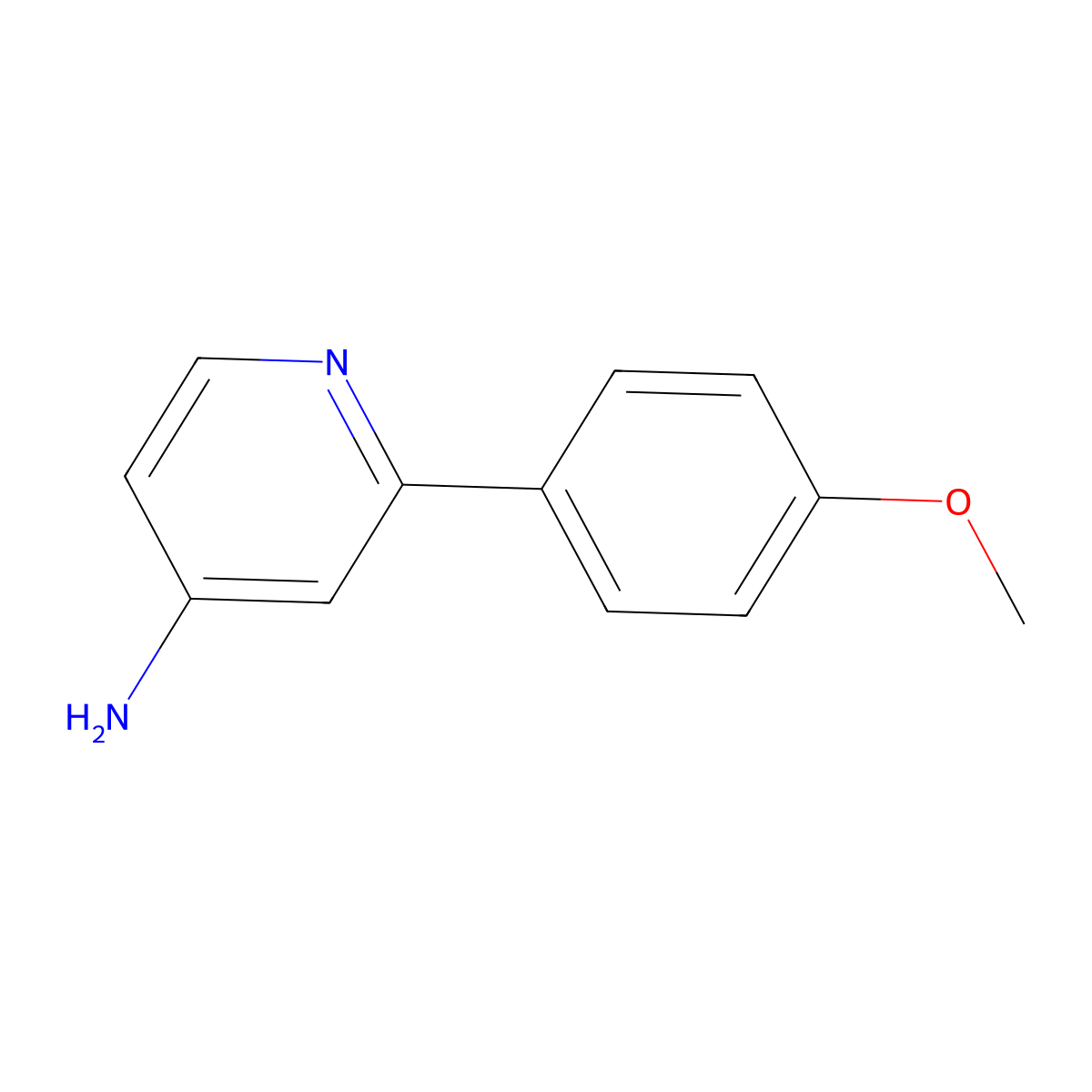 2-(4-Methoxyphenyl)pyridin-4-amine molecular structure, CAS 1215072-60-8