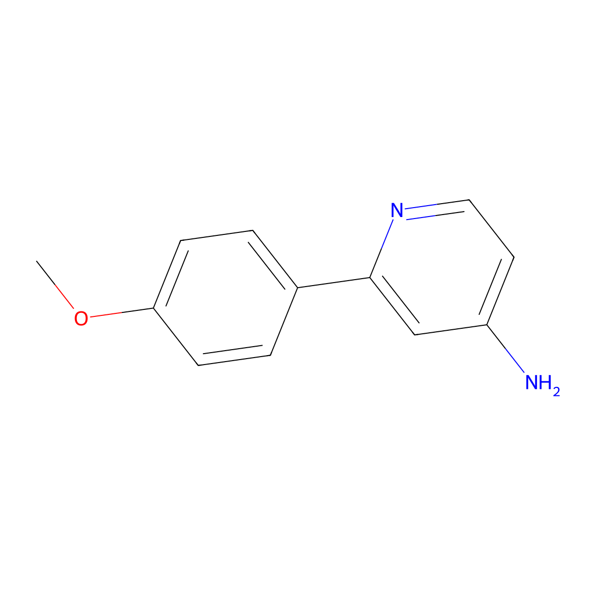 2-(4-Methoxyphenyl)pyridin-4-amine molecular structure, CAS 1215072-60-8