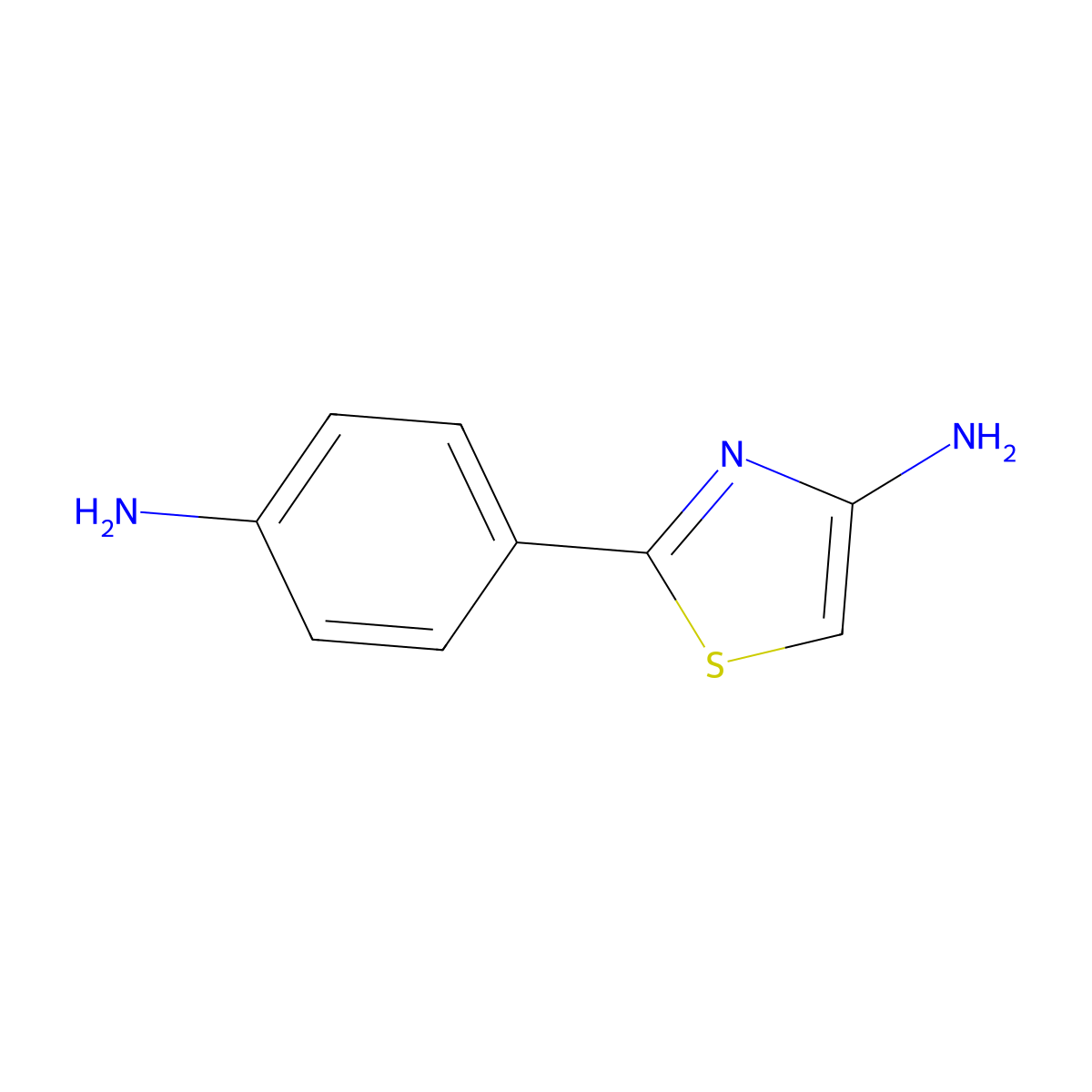 4-Amino-2-(4-aminophenyl)thiazole molecular structure, CAS 1215072-61-9