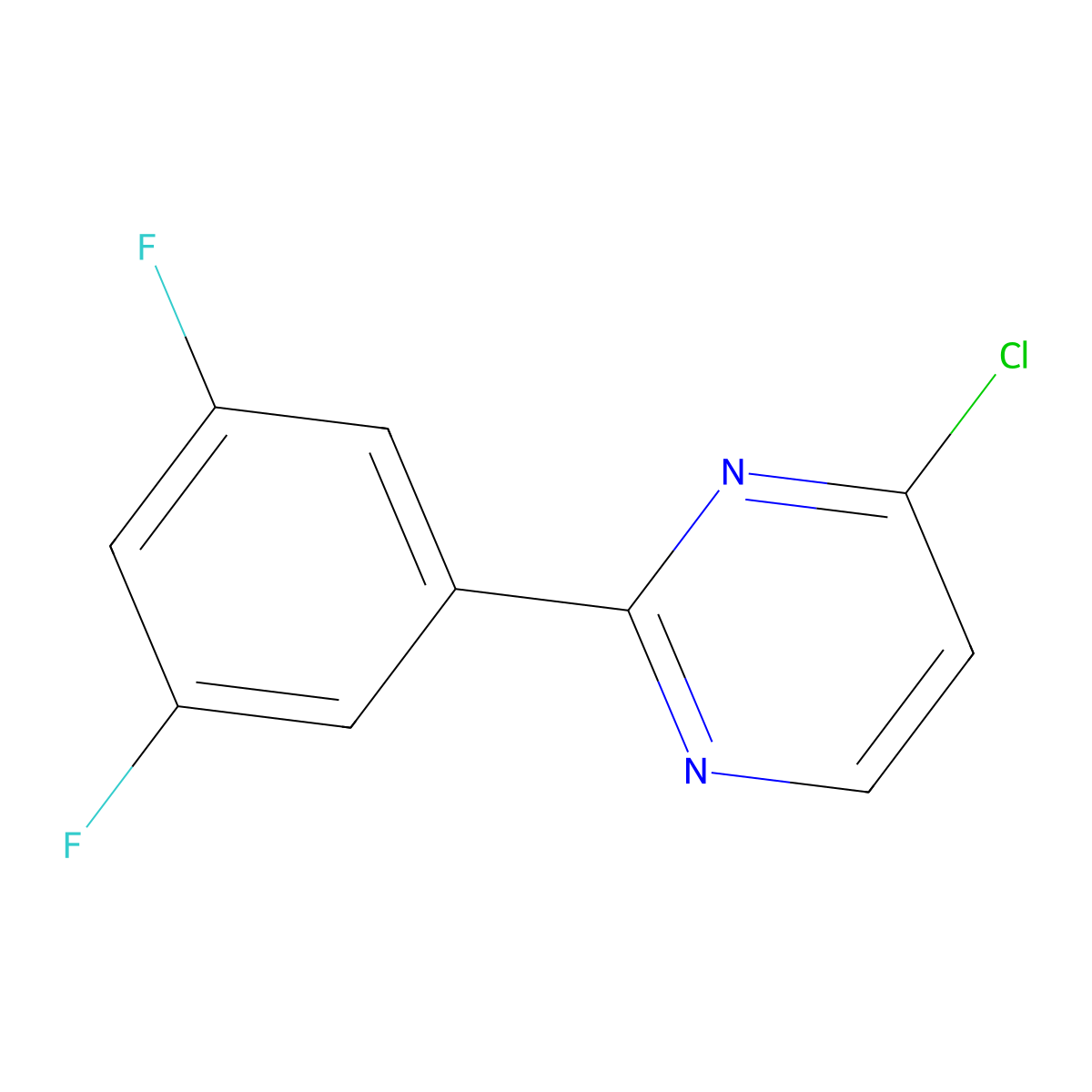 4-Chloro-2-(3,5-difluorophenyl)pyrimidine molecular structure, CAS 1215072-63-1