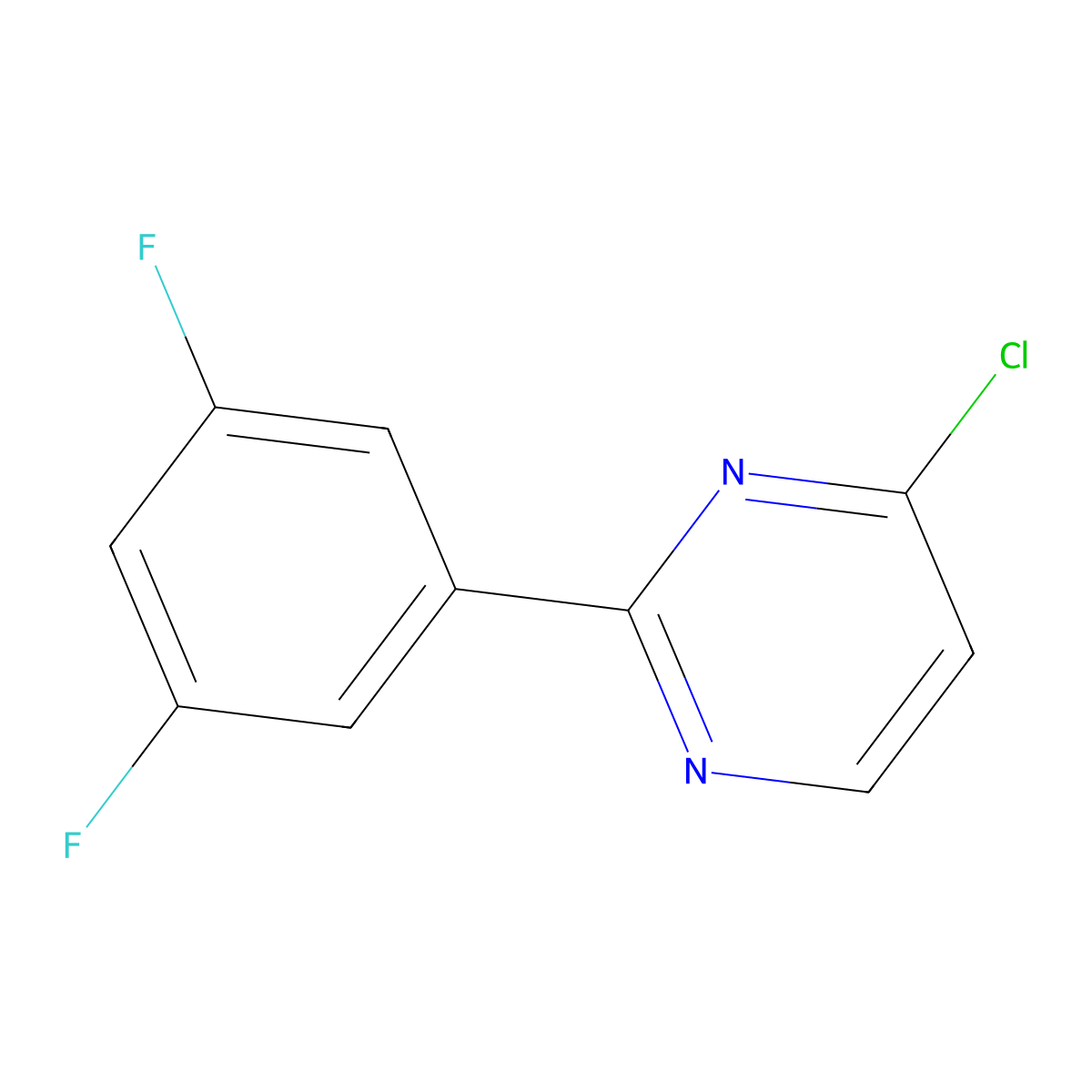 4-Chloro-2-(3,5-difluorophenyl)pyrimidine molecular structure, CAS 1215072-63-1