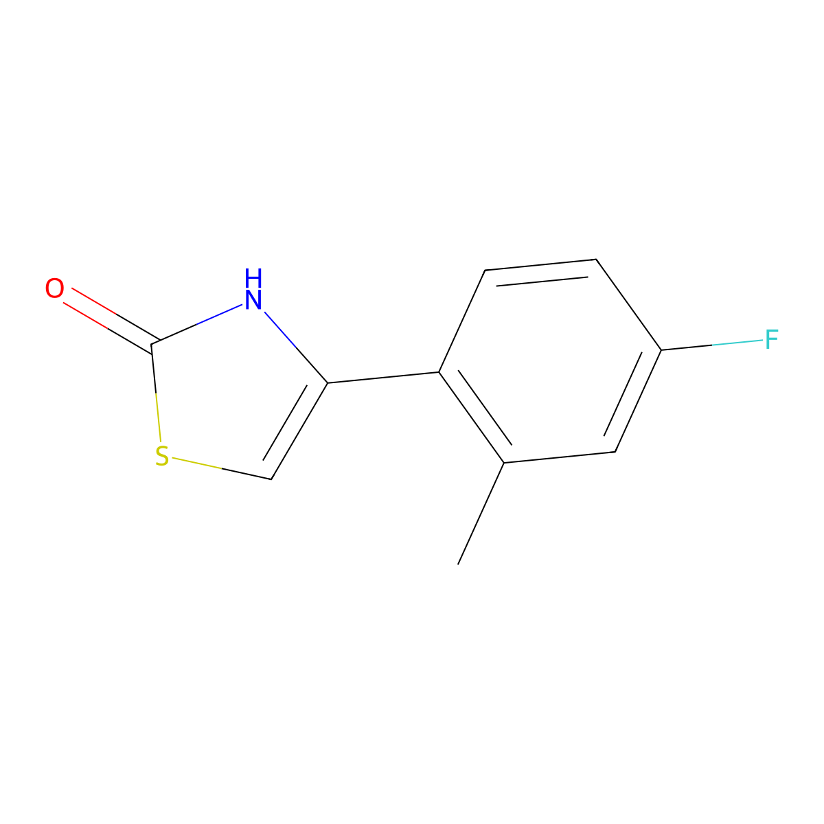 2-Hydroxy-4-(2-methyl-4-fluorophenyl)thiazole molecular structure, CAS 1215072-65-3