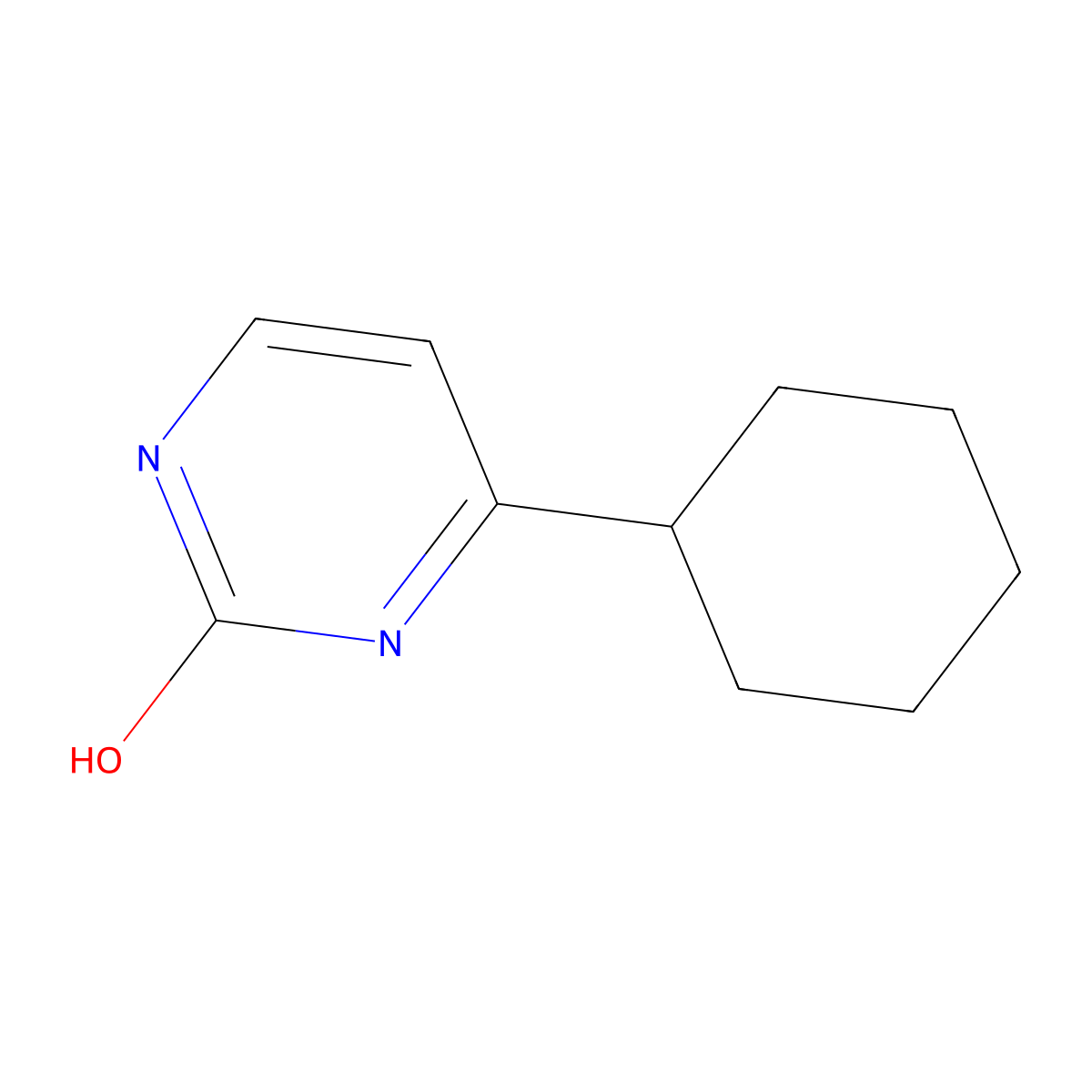 2-Hydroxy-4-(cyclohexyl)pyrimidine molecular structure, CAS 1215072-67-5