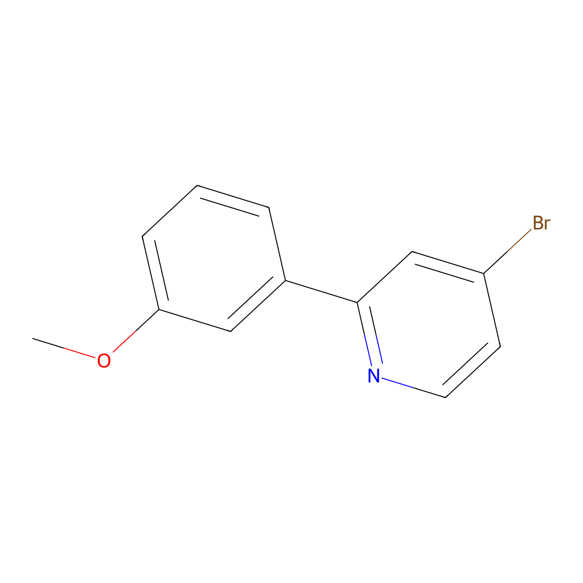 4-Bromo-2-(3-methoxyphenyl)pyridine molecular structure, CAS 1215072-68-6