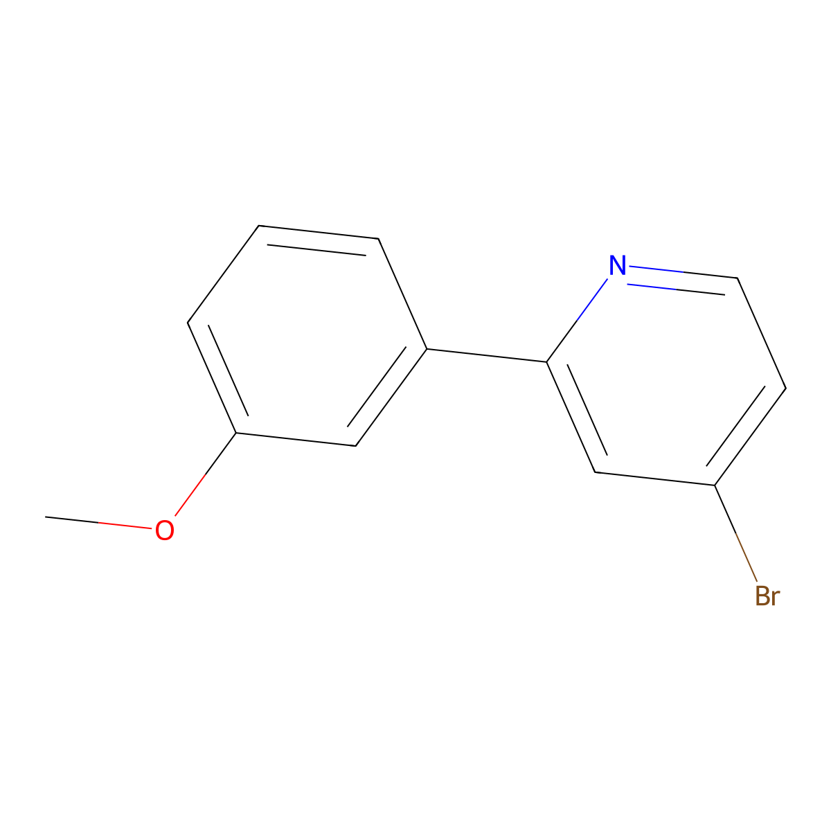 4-Bromo-2-(3-methoxyphenyl)pyridine molecular structure, CAS 1215072-68-6