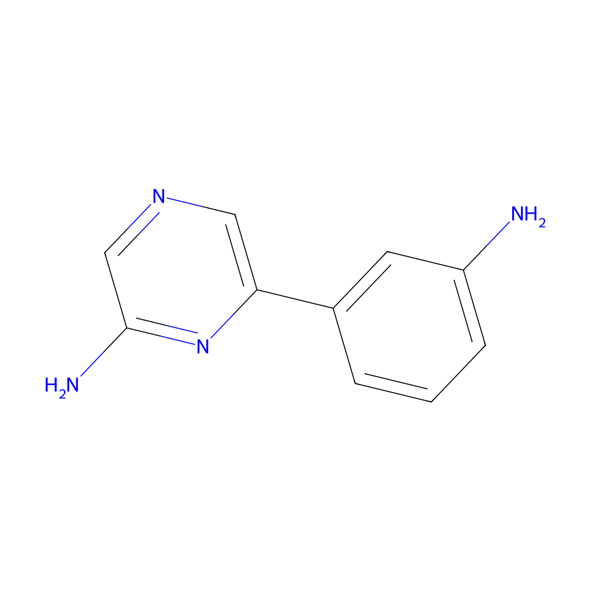 6-(3-Aminophenyl)-2-pyrazinamine molecular structure, CAS 1215072-69-7