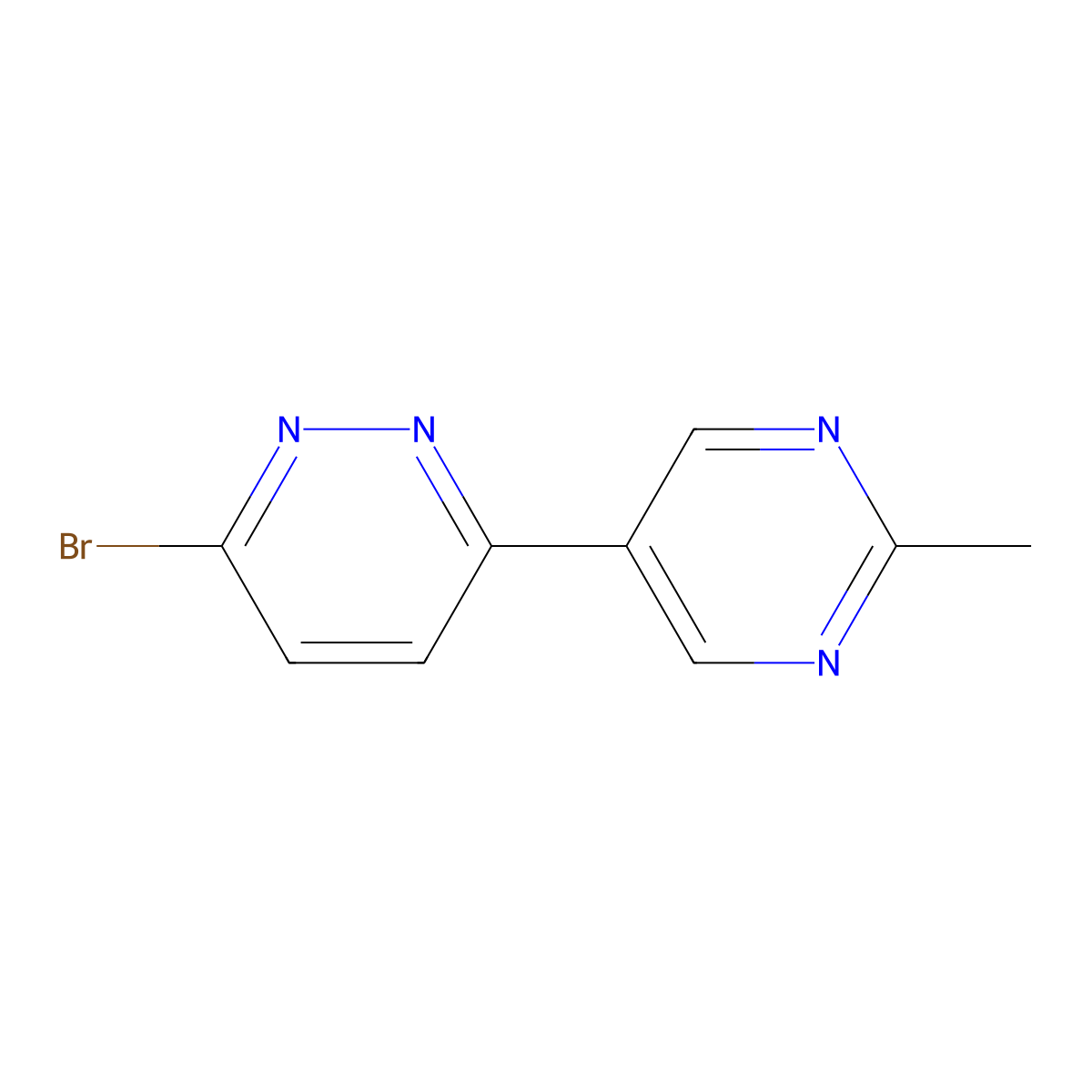 3-Bromo-6-(2-methylpyrimidyl-5-yl)pyridazine molecular structure, CAS 1215072-70-0