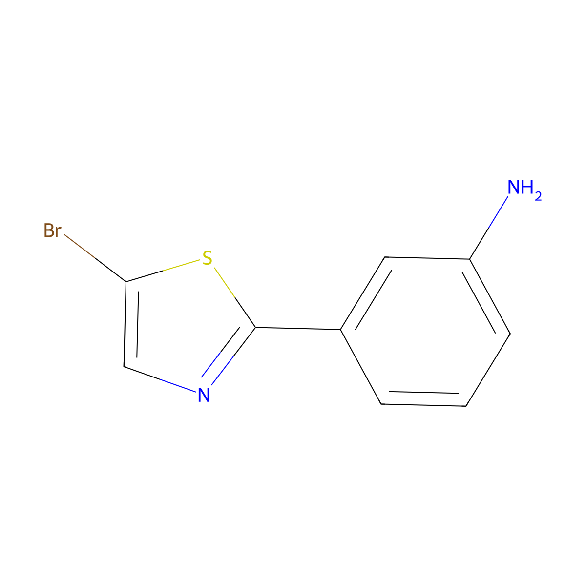 5-Bromo-2-(3-aminophenyl)thiazole molecular structure, CAS 1215072-71-1