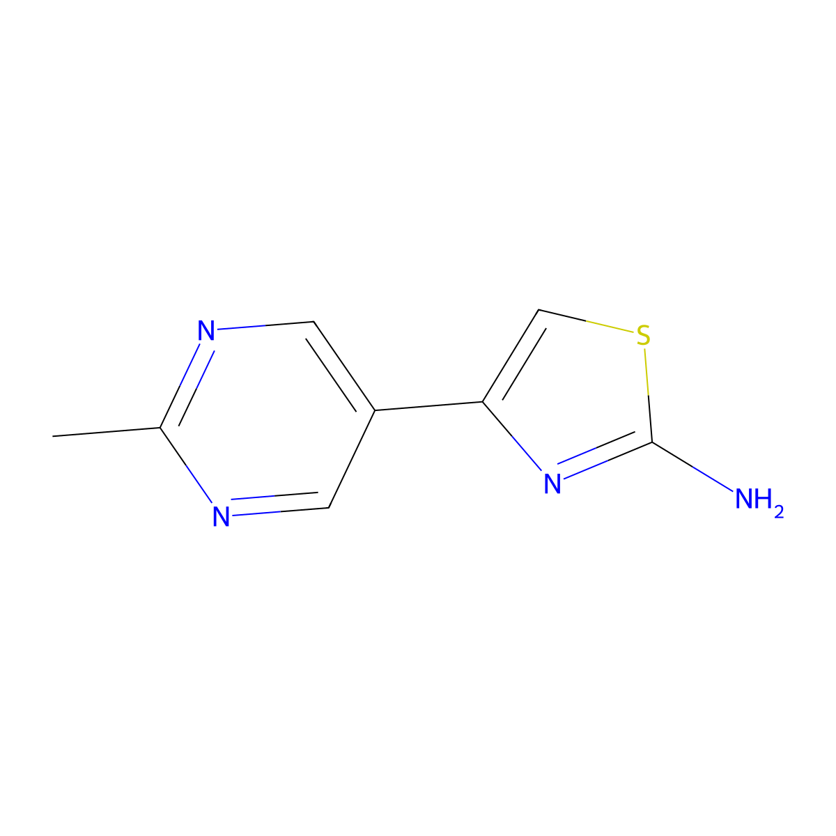 4-(2-Methylpyrimidin-5-yl)thiazol-2-amine molecular structure, CAS 1215072-73-3