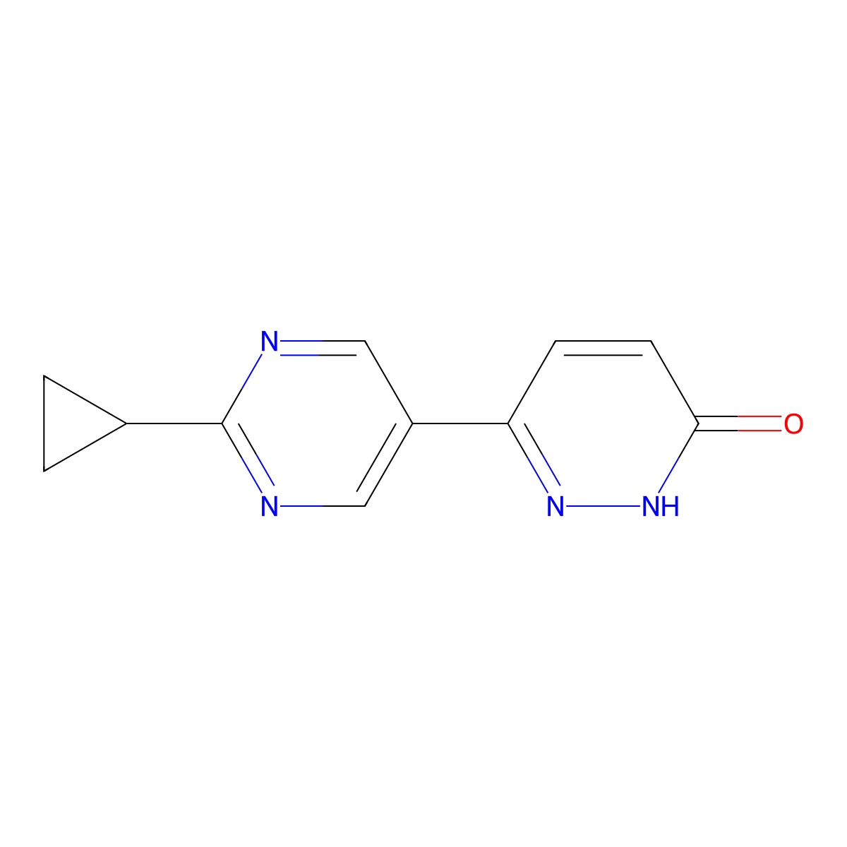 3-Hydroxy-6-(2-cyclopropylpyrimidyl-5-yl)pyridazine molecular structure, CAS 1215072-75-5