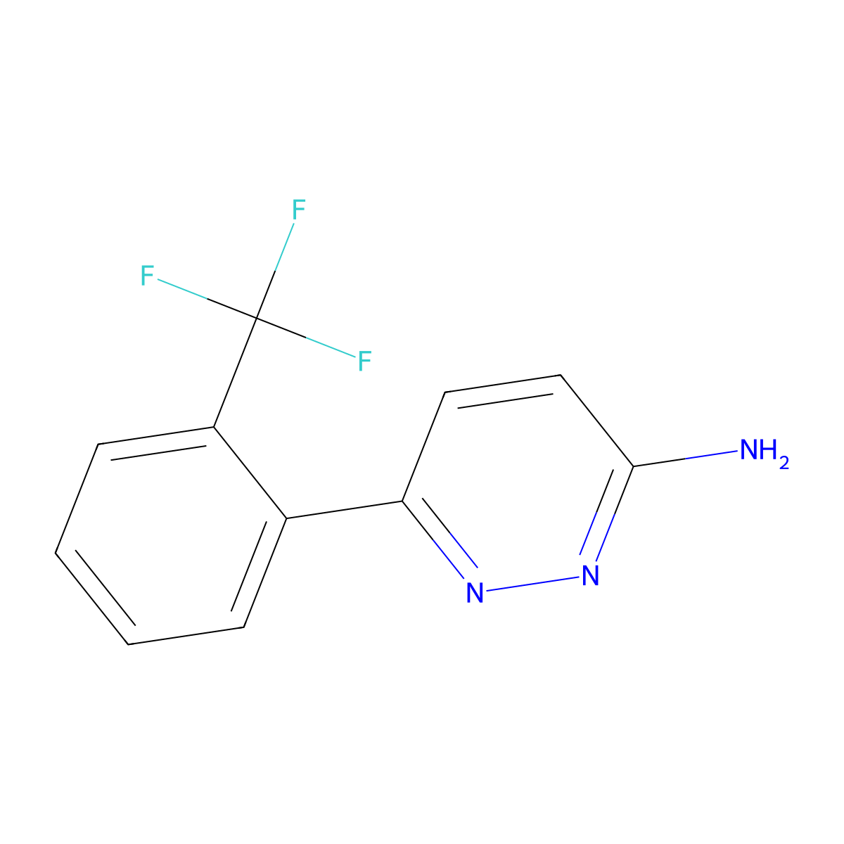 3-Amino-6-(2-trifluoromethylphenyl)pyridazine molecular structure, CAS 1215072-76-6