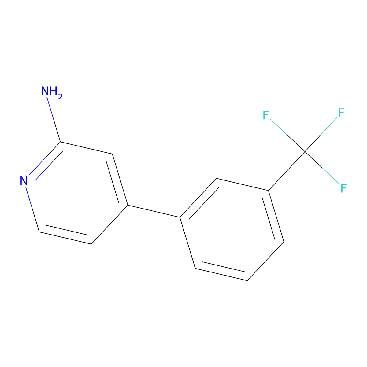 4-(3-(Trifluoromethyl)phenyl)pyridin-2-amine molecular structure, CAS 1215072-89-1