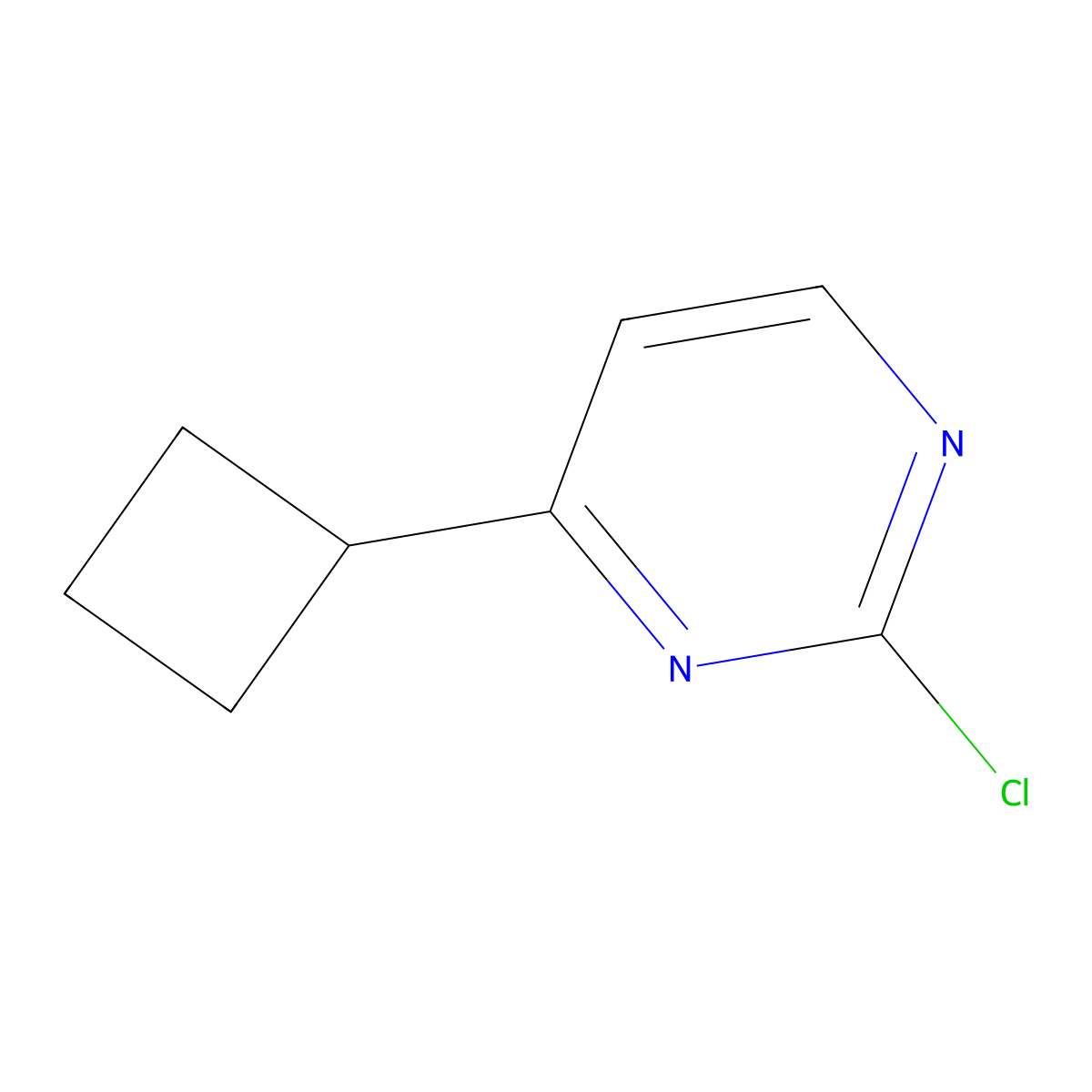 2-Chloro-4-cyclobutylpyrimidine molecular structure, CAS 1215072-90-4