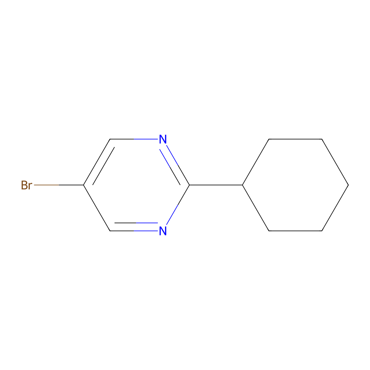 5-Bromo-2-(cyclohexyl)pyrimidine molecular structure, CAS 1215072-92-6