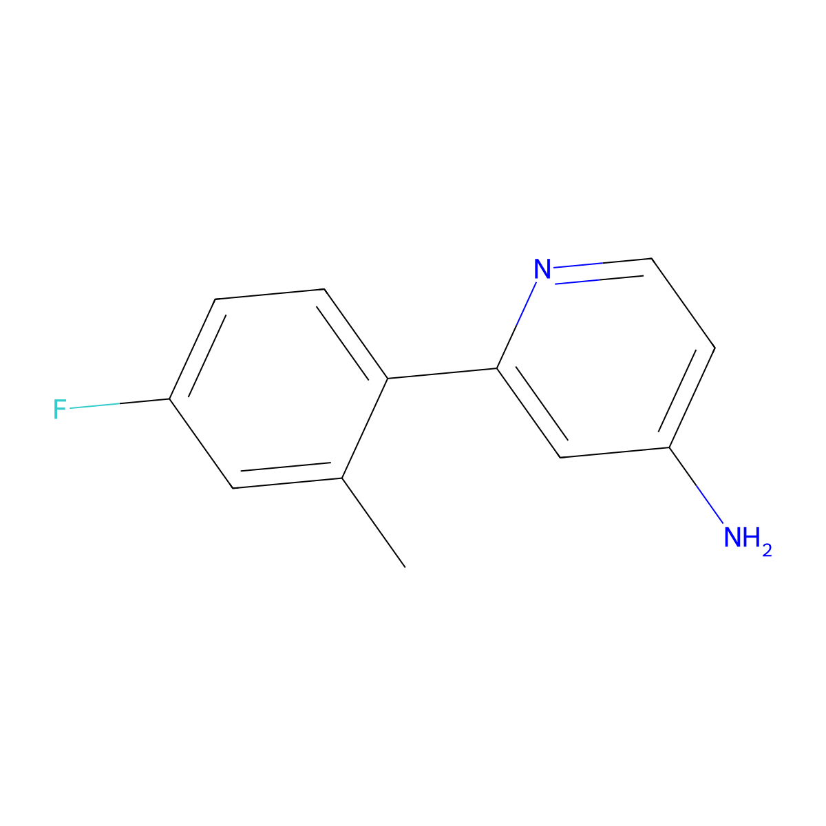 4-Amino-2-(2-methyl-4-fluorophenyl)pyridine molecular structure, CAS 1215072-93-7