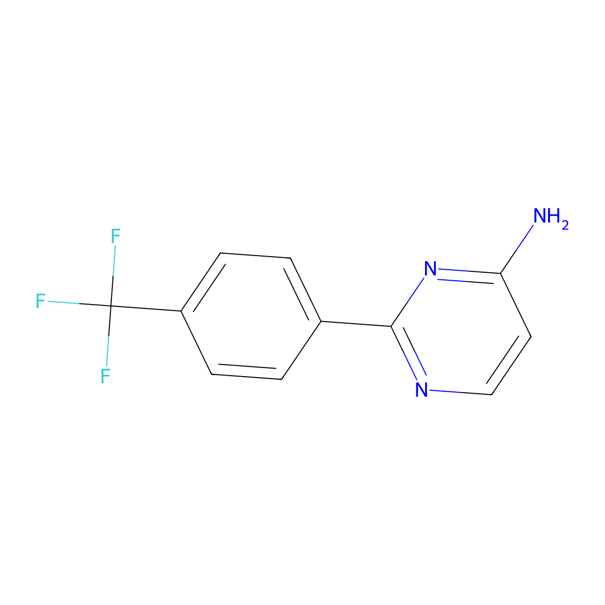 2-(4-(Trifluoromethyl)phenyl)pyrimidin-4-amine molecular structure, CAS 1215072-94-8