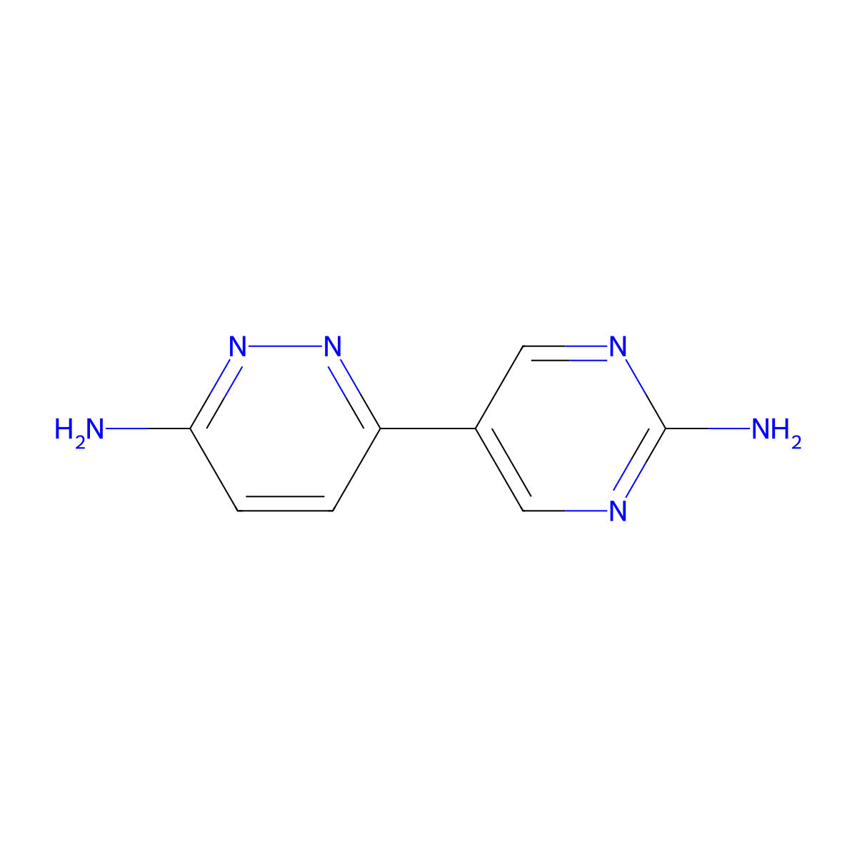 3-Amino-6-(2-aminopyrimidyl-5-yl)pyridazine molecular structure, CAS 1215073-00-9