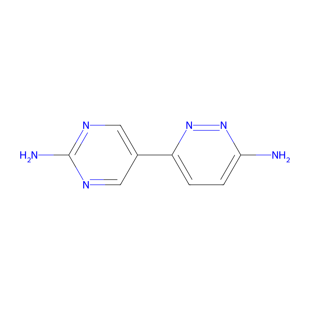 3-Amino-6-(2-aminopyrimidyl-5-yl)pyridazine molecular structure, CAS 1215073-00-9