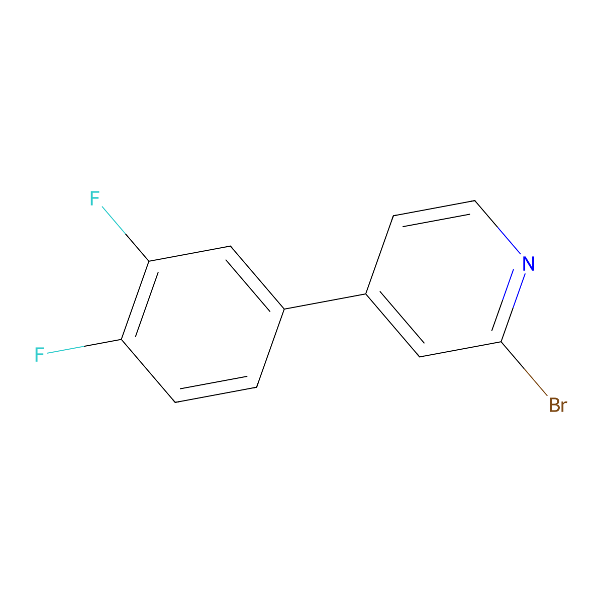 2-Bromo-4-(3,4-difluorophenyl)pyridine molecular structure, CAS 1215073-01-0
