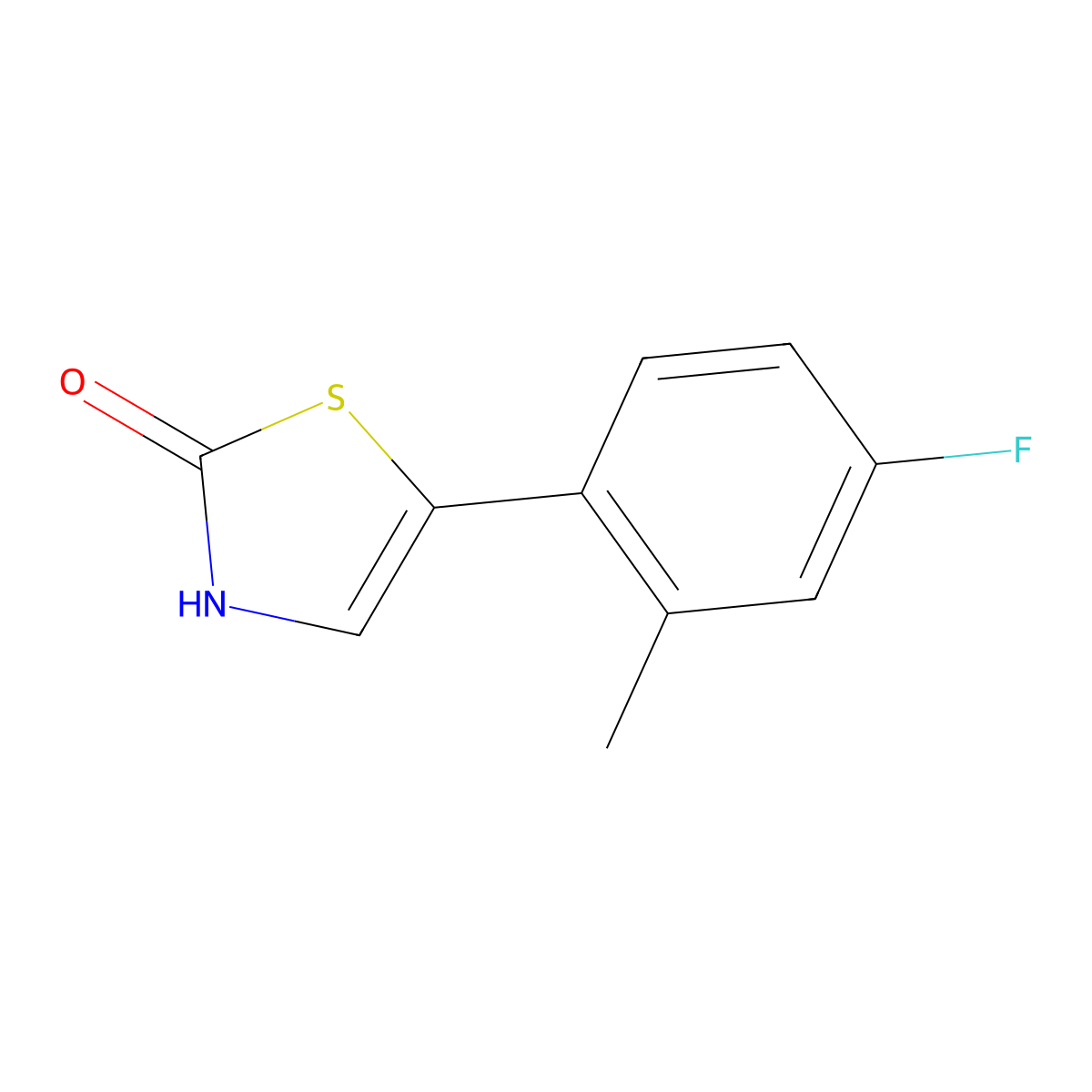 2-Hydroxy-5-(2-methyl-4-fluorophenyl)thiazole molecular structure, CAS 1215073-03-2