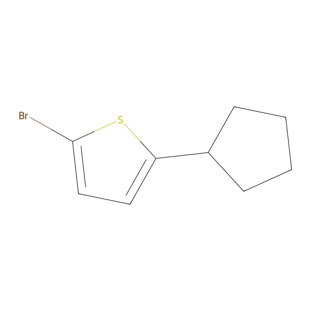 2-Bromo-5-cyclopentylthiophene molecular structure, CAS 1215073-05-4