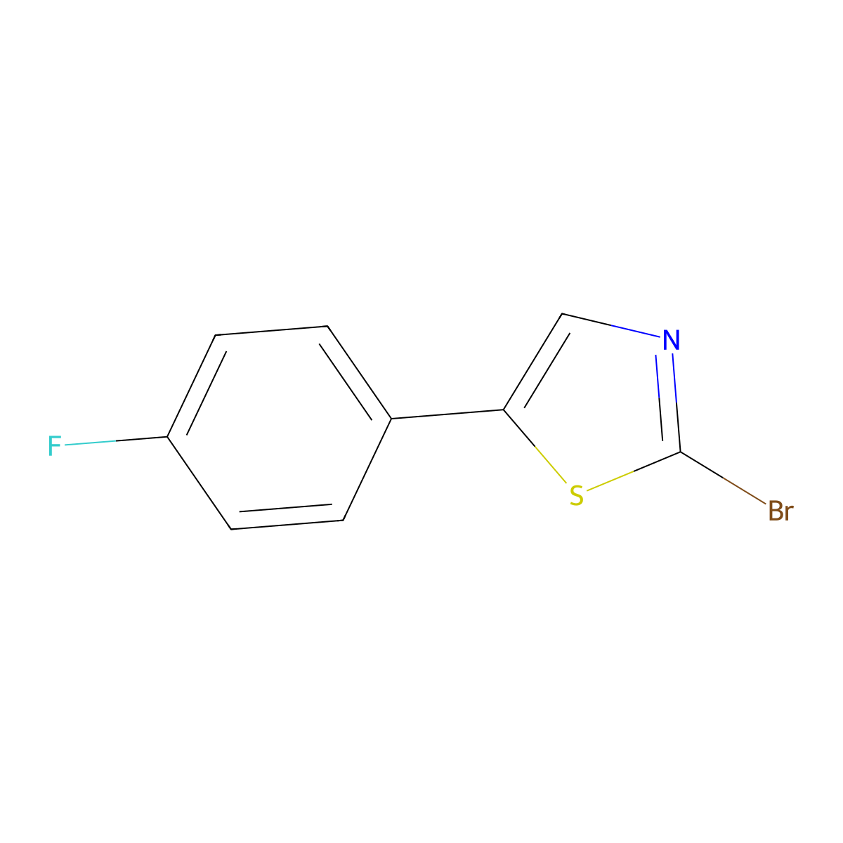 2-Bromo-5-(4-fluorolphenyl)thiazole molecular structure, CAS 1215073-10-1