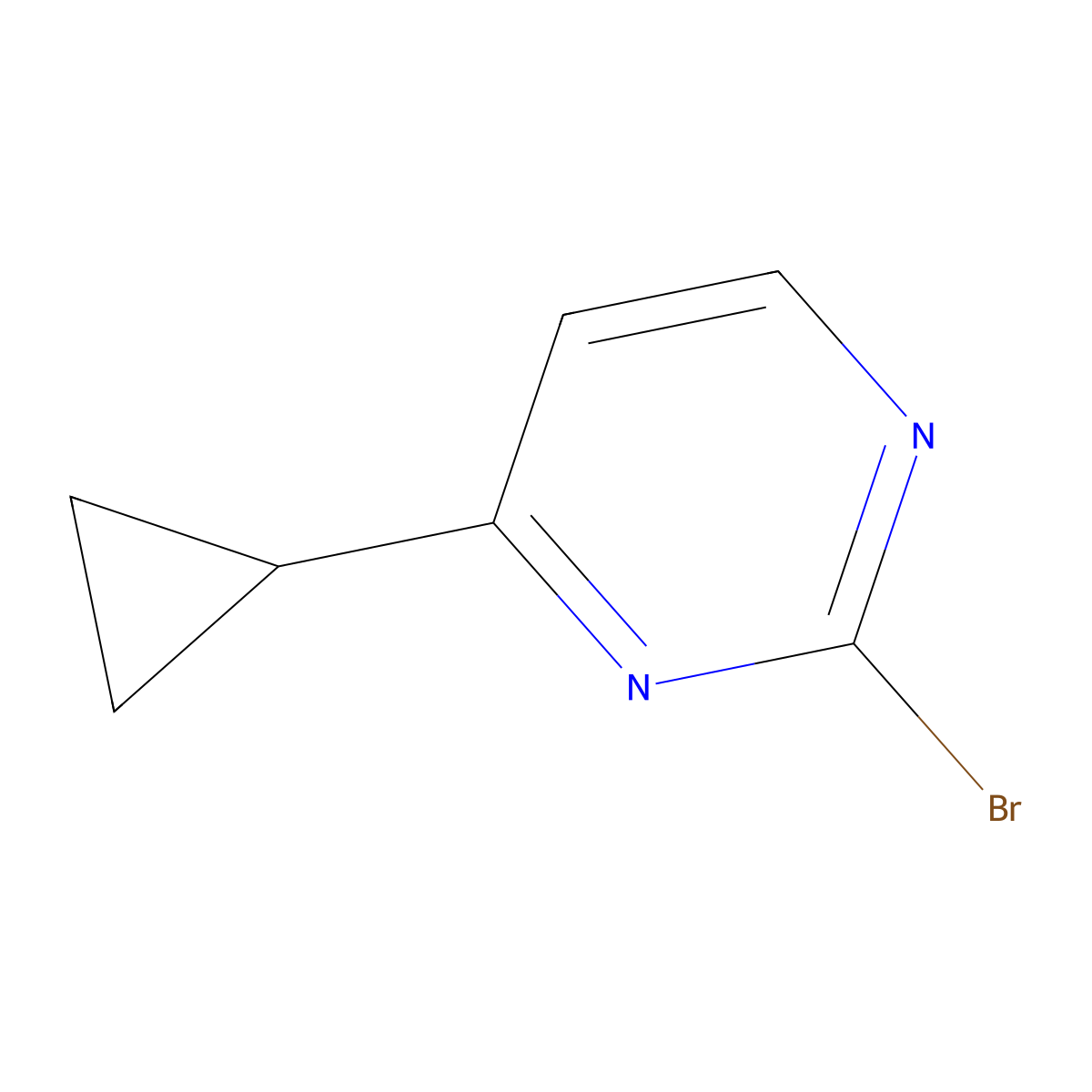 2-Bromo-4-cyclopropylpyrimidine molecular structure, CAS 1215073-11-2