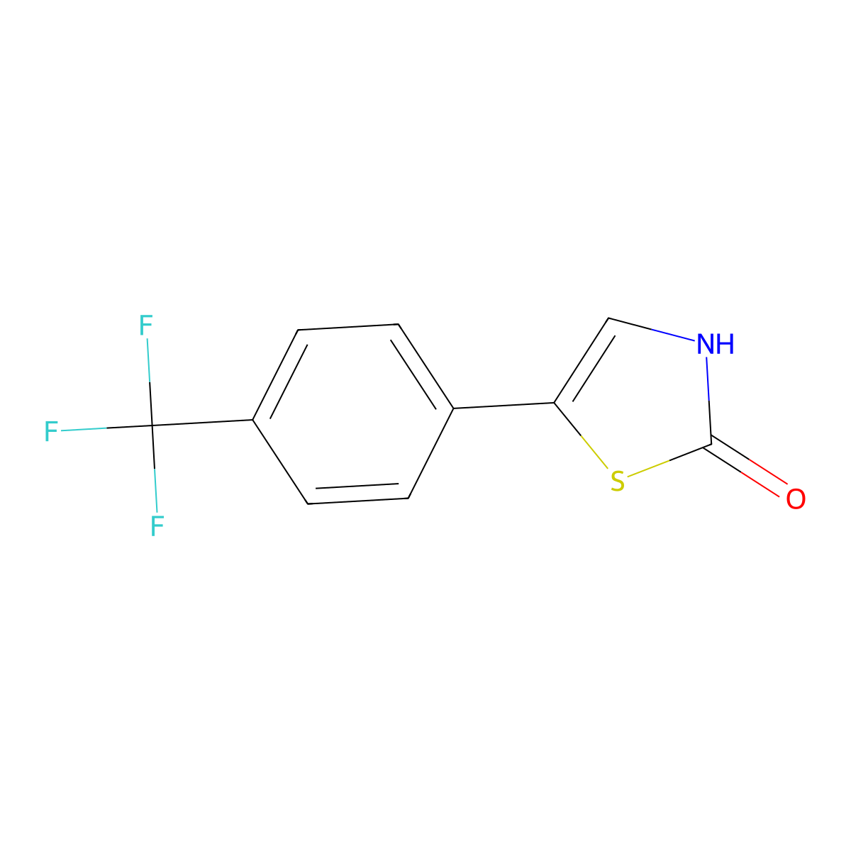 2-Hydroxy-5-(4-trifluoromethylphenyl)thiazole molecular structure, CAS 1215073-12-3